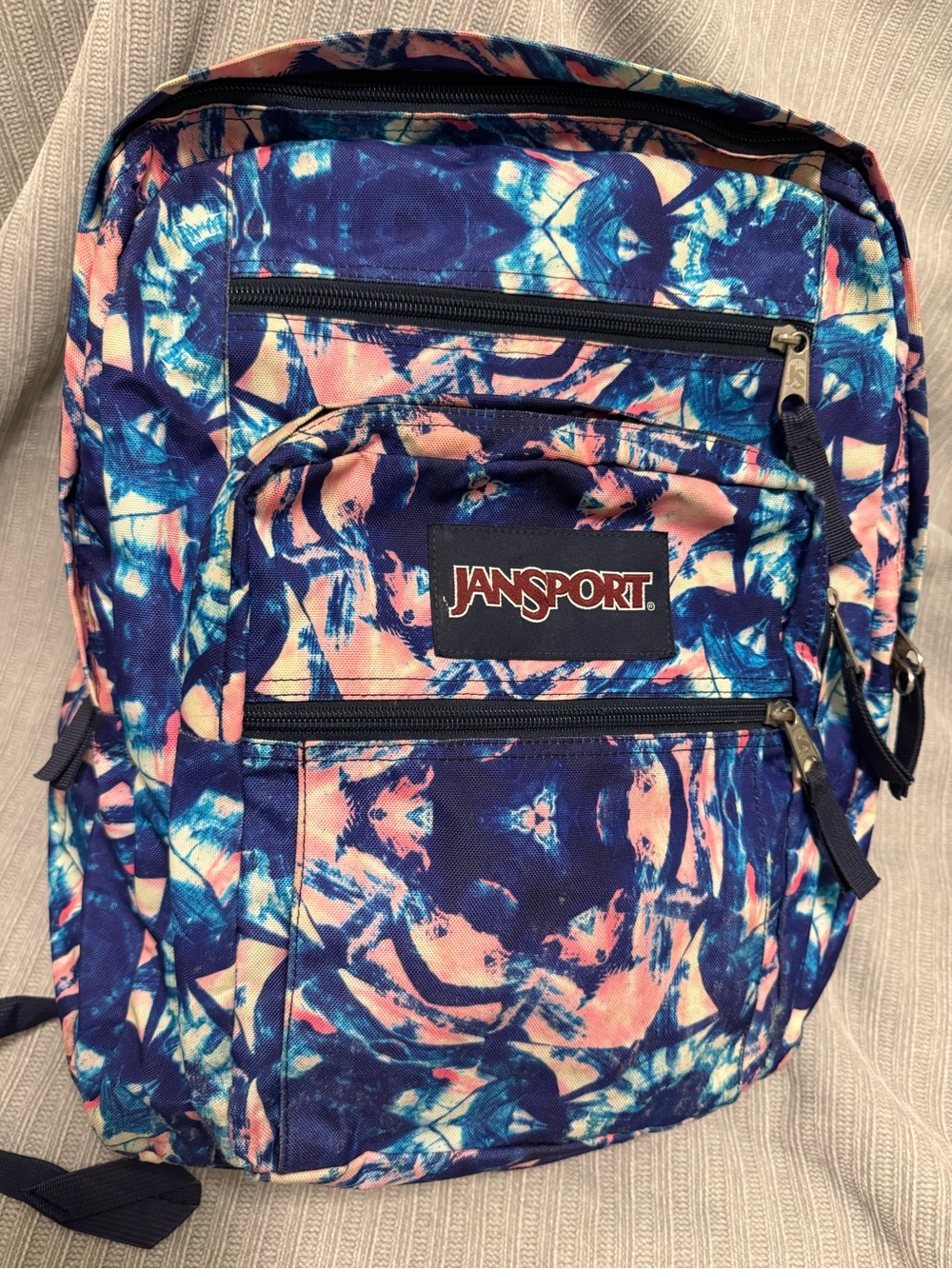 Jansport Navy Blue & Pink Abstract Pattern Backpack - Picture 5 of 12